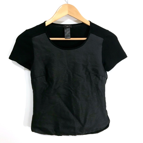 Ann Taylor Tops - Ann Taylor Petite Faux Leather Front Top